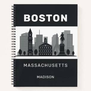 Custom Name Boston Massachusetts Notebook