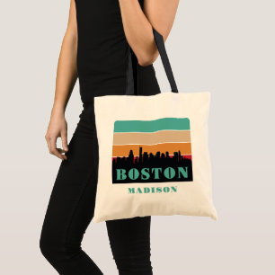 Custom Name Boston Massachusetts Tote Bag