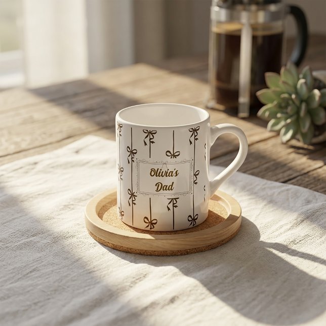 Custom Name Bow Stripe Mug Gift for Dad (Creator Uploaded)