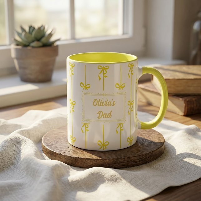Custom Name Bow Stripe Mug Gift for Dad (Creator Uploaded)