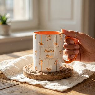 Custom Name Bow Stripe Mug Gift for Dad