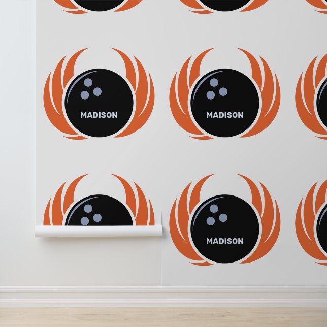 Custom Name Bowling Ball with Flame Wallpaper (Application)