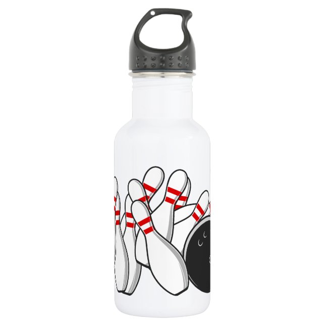 Custom Name Bowling Strike 532 Ml Water Bottle (Front)