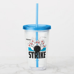 Custom Name Bowling Strike Acrylic Tumbler