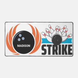 Custom Name Bowling Strike Desk Mat