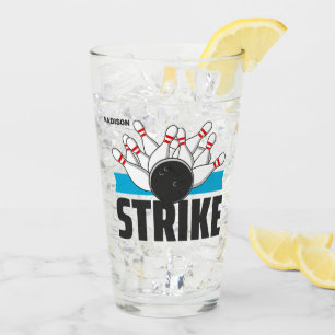 Custom Name Bowling Strike Glass