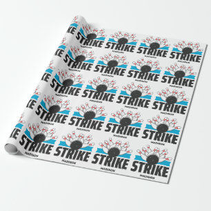 Custom Name Bowling Strike Wrapping Paper