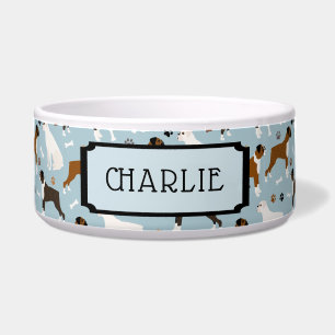 Custom Name Boxer Dog Bones and Paws