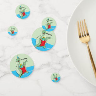 Custom Name, Boy, Birthday Dinosaur Confetti