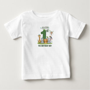 Custom Name Boy's Jungle 1st Birthday T-Shirt