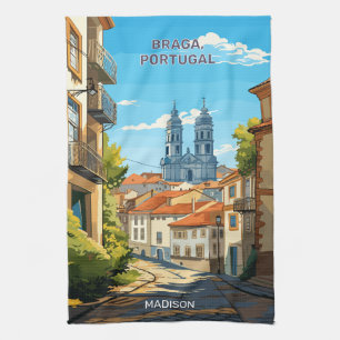 Custom Name Braga Portugal Kitchen Towel