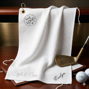 Custom Name Brand Logo Stylish Golf Towel Design