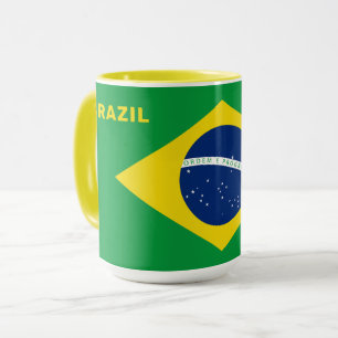 Custom Name Brazil Flag Mug