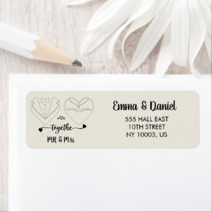 custom name bride and groom modern brush script