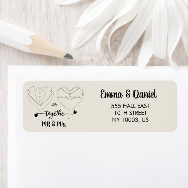 custom name bride and groom modern brush script  (Insitu)