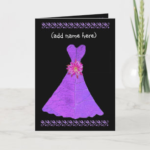 Custom Name - BRIDESMAID Card Royal Purple Gown
