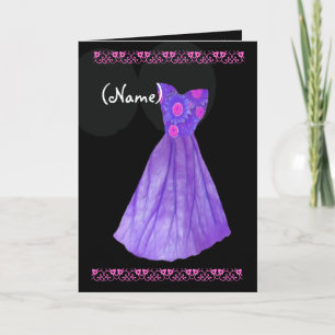 CUSTOM NAME Bridesmaid Invitation PURPLE Gown