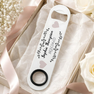 Custom Name Bridesmaid Modern Minimalist Script Bar Key