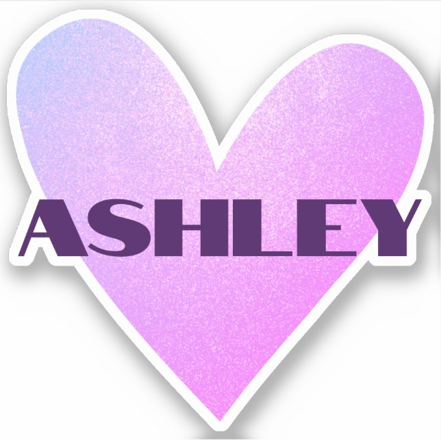Custom Name Bright Lila Heart Shape Trendy Stylish (Front)