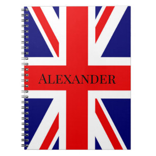 Custom Name British flag Notebook