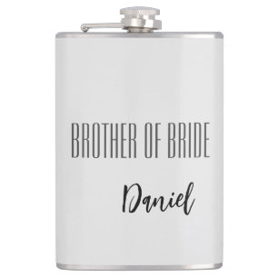 Custom Name Brother Of Bride Flask