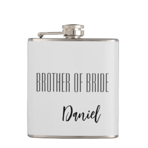 Custom Name Brother Of Bride Flask