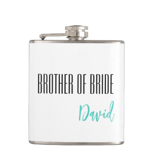 Custom Name Brother Of Bride Flask