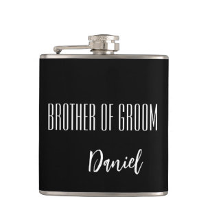 Custom Name Brother Of Groom Flask