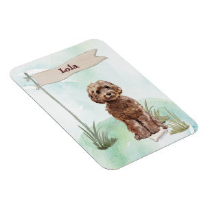 Custom Name Brown Cockapoo Pet Dog Magnet