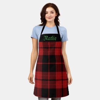 Custom Name Buffalo Plaid Personalized Apron