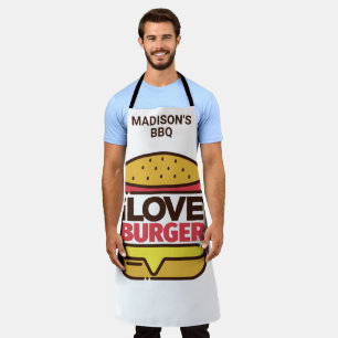 Custom name Burger Lover apron