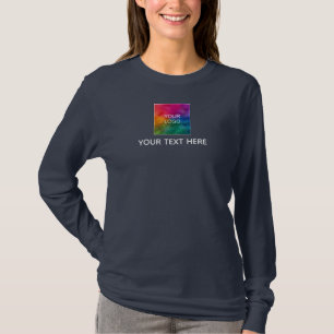 Custom Name & Business Logo Womens Long Sleeve T-Shirt