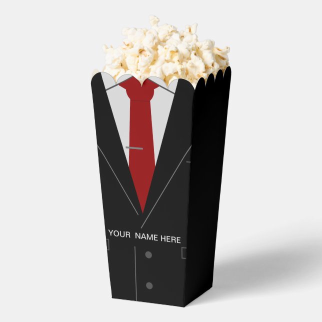 Custom Name Business Suit Tie Funny Popcorn Box (Popped)
