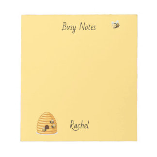 Custom Name Busy Bee Notepad