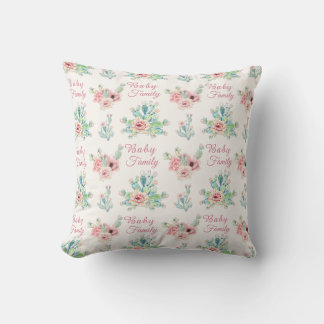 Custom Name Cacti Floral Throw Pillow