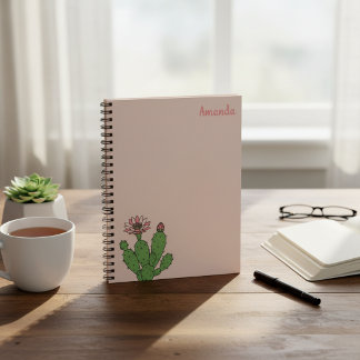 Custom Name Cactus Spiral Notebook