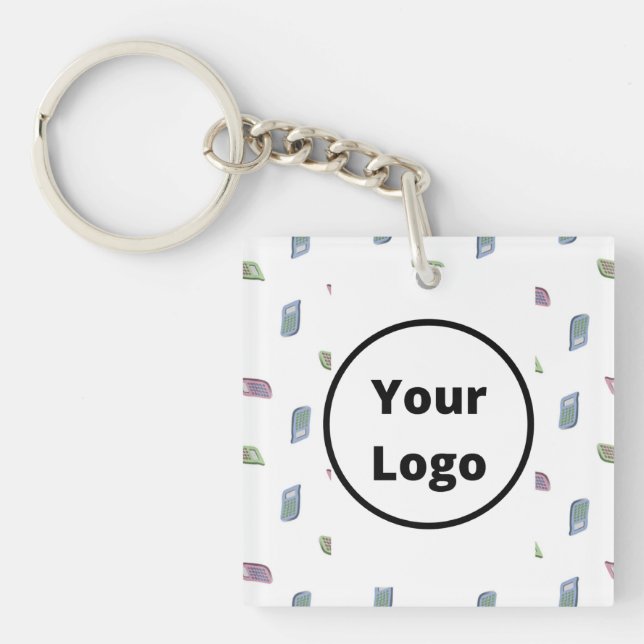 Custom name calculator pattern keychain (Front)