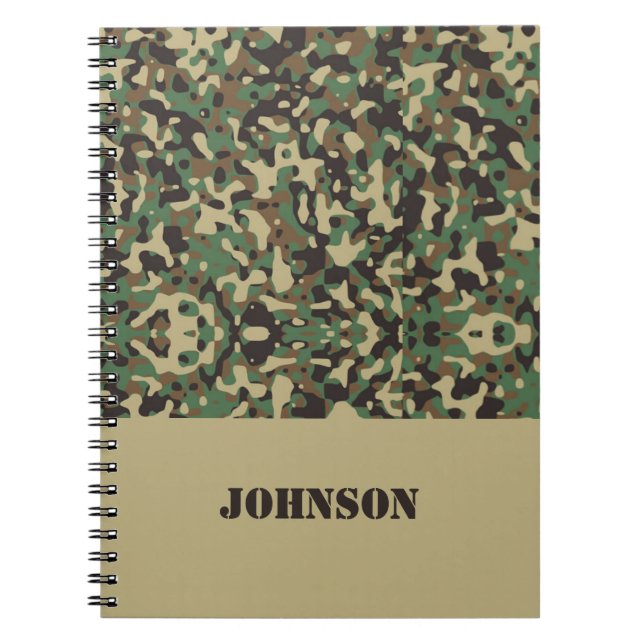 Custom name camouflage pattern notebook (Front)