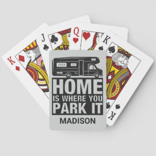 Custom name Camper Van playing cards