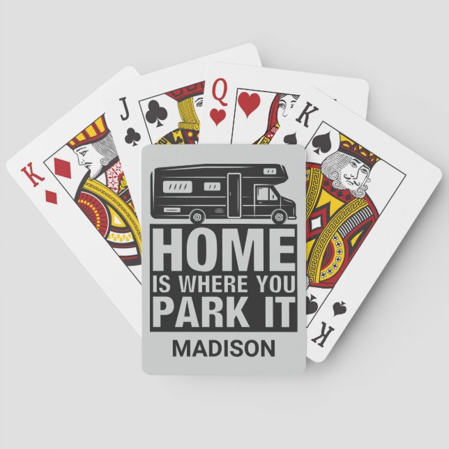 Custom name Camper Van playing cards (Back)