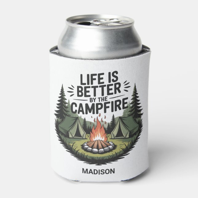 Custom Name Camping Can Cooler (Can Front)