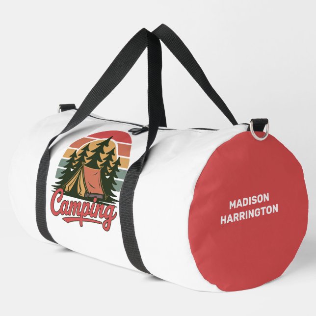 Custom Name Camping Duffle Bag (Left Corner)