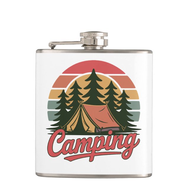 Custom Name Camping Hip Flask (Front)
