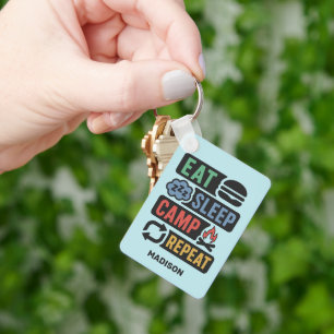 Custom Name Camping Keychain