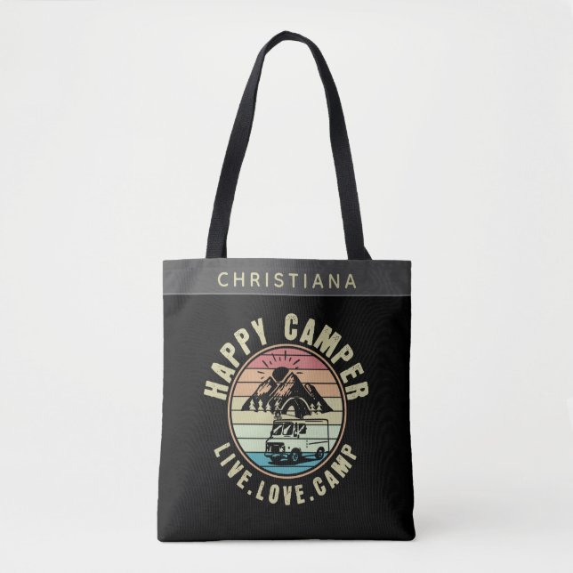 Custom Name Camping- Live. Love. Camp  Tote Bag (Front)