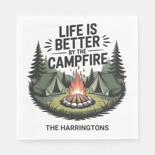 Custom Name Camping Napkin (Front)