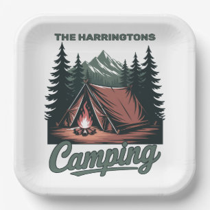 Custom Name Camping Paper Plate