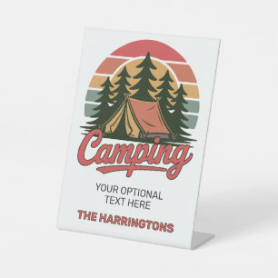 Custom Name Camping Pedestal Sign