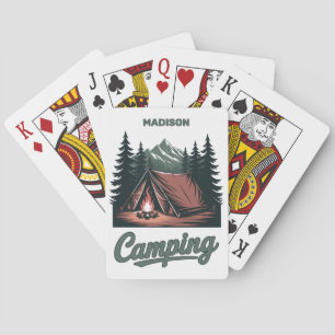 Custom Name Camping Playing Cards