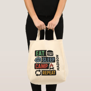 Custom Name Camping Tote Bag